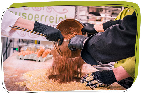 Each cookie is created by hand.